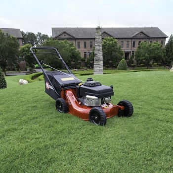 Exmark Commercial 21 S-Series Walk-Behind Mower on the backyard lawn.