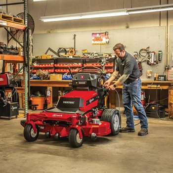 Charging Vertex V-Series Electric Stand-On Mower